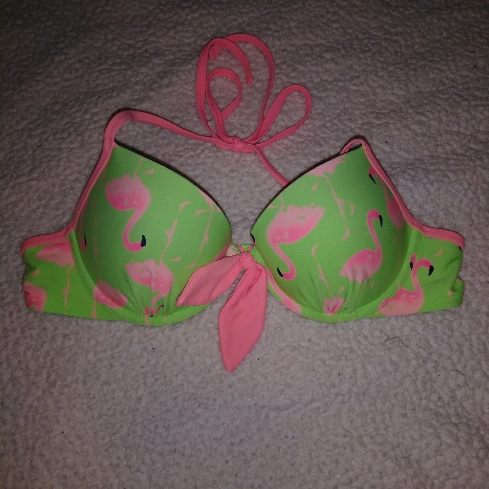Cute flamingo push-up swimsuit top!